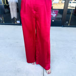 Chic Stain Trouser Pant - Red-400 Pants-SKIES ARE BLUE-July & June Women's Fashion Boutique Located in San Antonio, Texas
