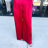 Chic Stain Trouser Pant - Red-400 Pants-SKIES ARE BLUE-July & June Women's Fashion Boutique Located in San Antonio, Texas