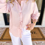 Bow Detailed Blouse - Pink-200 Fashion Blouses-IN FEBRUARY-July & June Women's Fashion Boutique Located in San Antonio, Texas