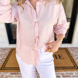Bow Detailed Blouse - Pink-200 Fashion Blouses-IN FEBRUARY-July & June Women's Fashion Boutique Located in San Antonio, Texas