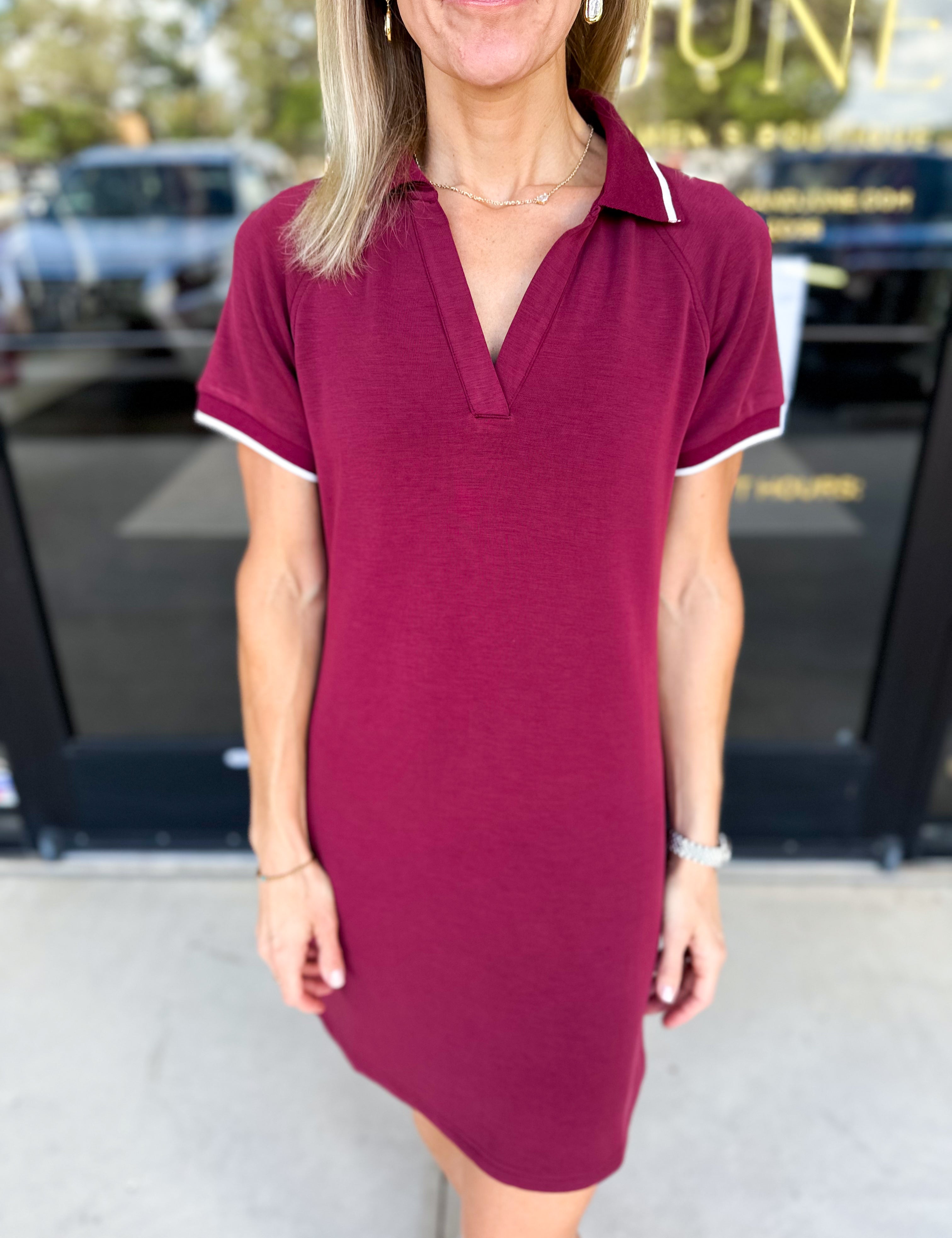 Modal Athletic Mini Dress - Rosewood-510 Mini-SKIES ARE BLUE-July & June Women's Fashion Boutique Located in San Antonio, Texas