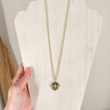 Natalie Wood - Legacy Coin Pendant Necklace - Gold-110 Jewelry & Hair-Natalie Wood-July & June Women's Fashion Boutique Located in San Antonio, Texas