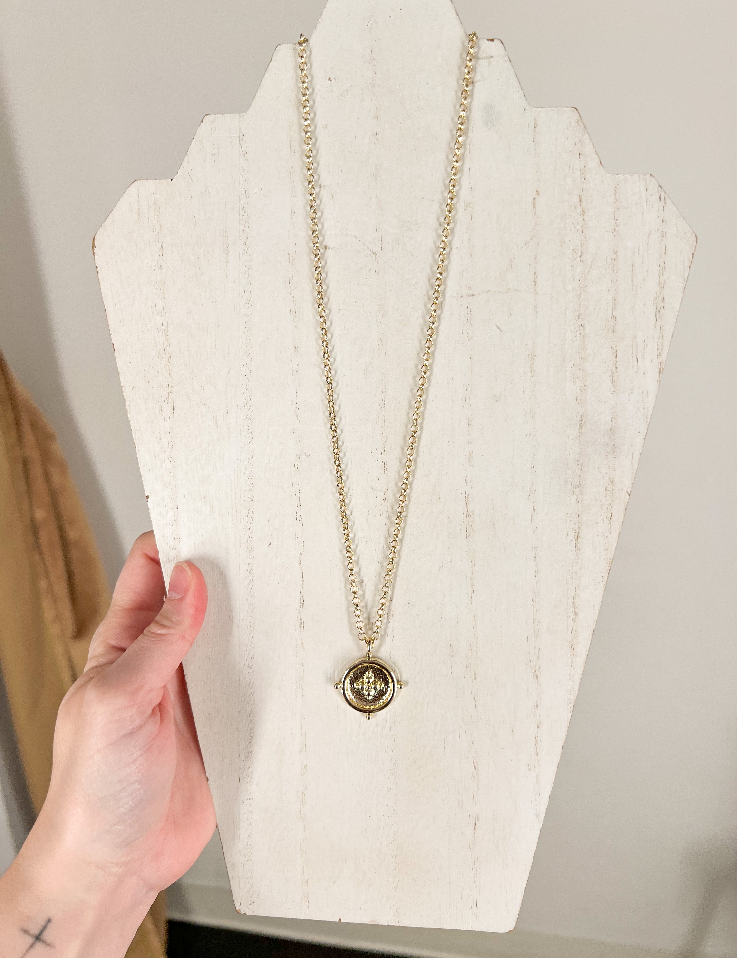 Natalie Wood - Legacy Coin Pendant Necklace - Gold-110 Jewelry & Hair-Natalie Wood-July & June Women's Fashion Boutique Located in San Antonio, Texas