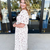 Burgundy Vintage Floral Midi Dress-500 Midi-POLOGRAM-July & June Women's Fashion Boutique Located in San Antonio, Texas