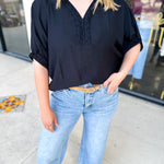 Braided Blouse-200 Fashion Blouses-ENTRO-July & June Women's Fashion Boutique Located in San Antonio, Texas