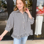 Sweetheart Denim Button Down - Navy-200 Fashion Blouses-FATE-July & June Women's Fashion Boutique Located in San Antonio, Texas