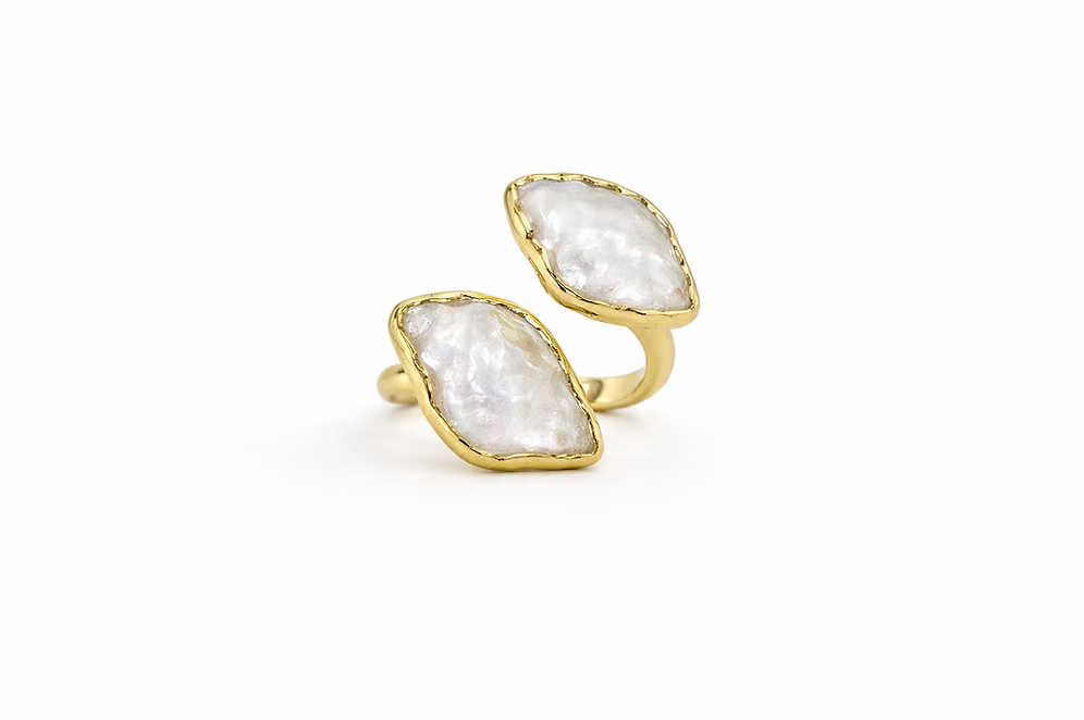 Easton Elle - Diamond Wrap Ring - Pearl-110 Jewelry & Hair-Easton Elle-July & June Women's Fashion Boutique Located in San Antonio, Texas