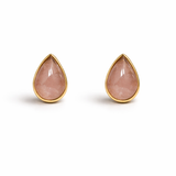 Easton Elle - Tear Drop Stud Earrings - Rose Quartz-110 Jewelry & Hair-Easton Elle-July & June Women's Fashion Boutique Located in San Antonio, Texas