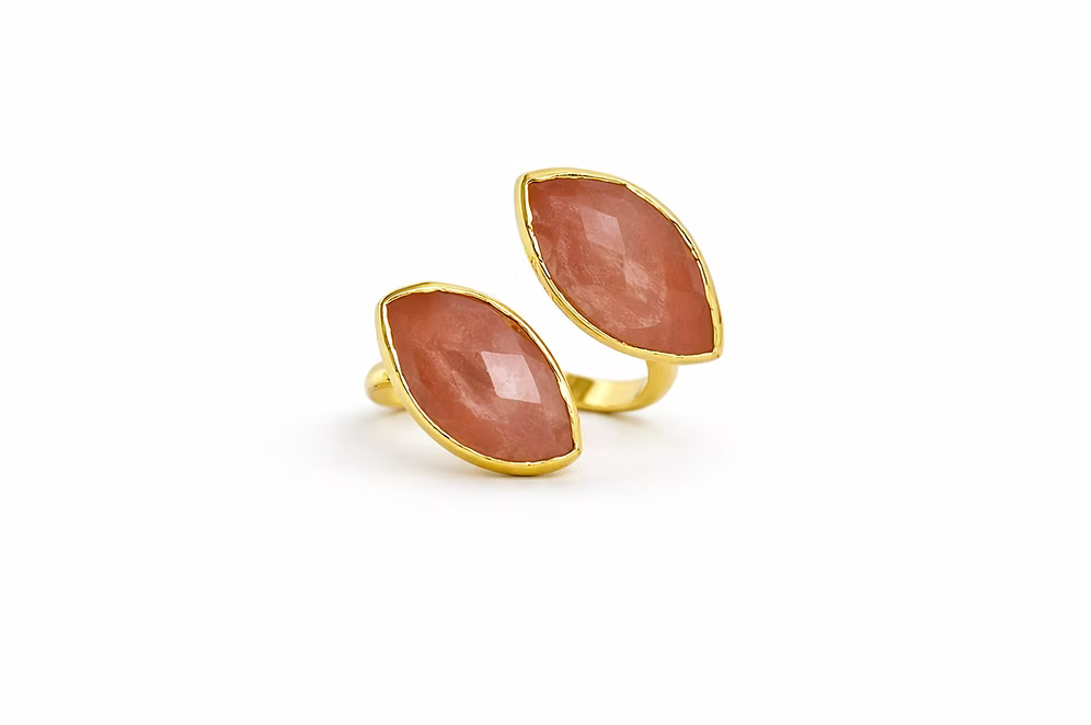 Easton Elle - Diamond Wrap Ring - ROse Quartz-110 Jewelry & Hair-Easton Elle-July & June Women's Fashion Boutique Located in San Antonio, Texas