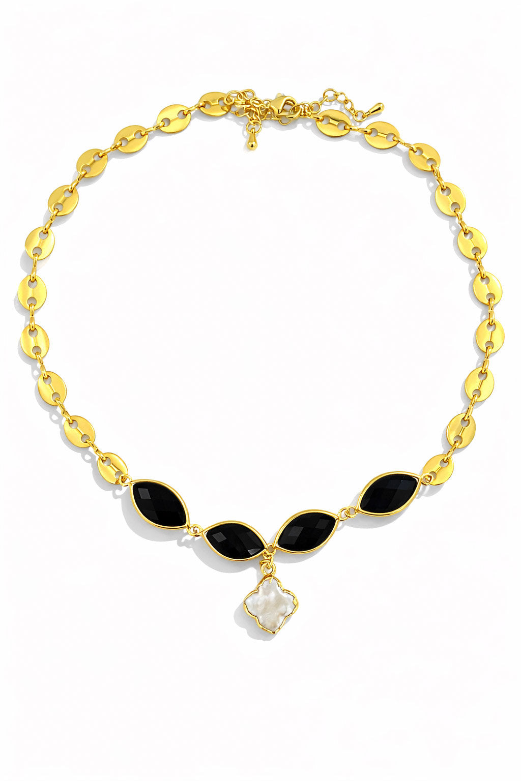 Easton Elle - Clover Pearl Necklace - Black-110 Jewelry & Hair-Easton Elle-July & June Women's Fashion Boutique Located in San Antonio, Texas