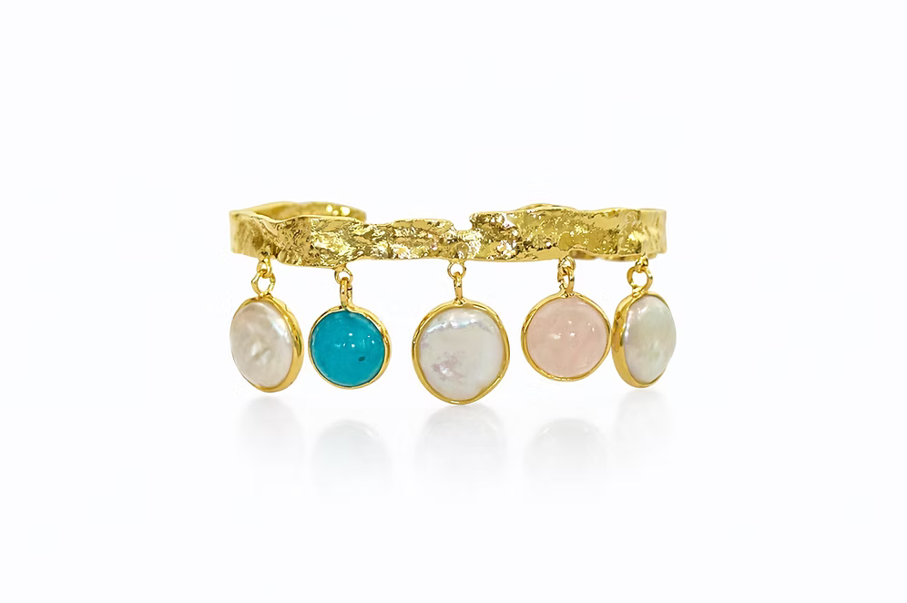 Easton Elle - Cascade Charm Cuff Bracelet - Gold-110 Jewelry & Hair-Easton Elle-July & June Women's Fashion Boutique Located in San Antonio, Texas