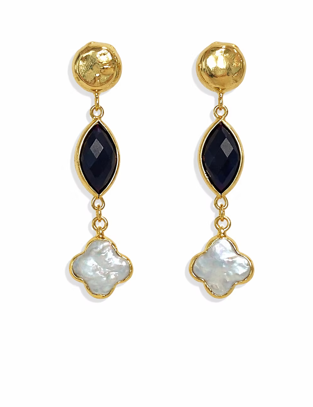 Easton Elle - Clover Pearl Earrings - Black-110 Jewelry & Hair-Easton Elle-July & June Women's Fashion Boutique Located in San Antonio, Texas