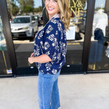 The Frankie Blouse - Navy-200 Fashion Blouses-ENTRO-July & June Women's Fashion Boutique Located in San Antonio, Texas