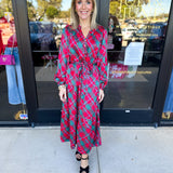 Mary Square - Gracelyn Plaid About You Pink Midi Dress-500 Midi-MARY SQUARE-July & June Women's Fashion Boutique Located in San Antonio, Texas