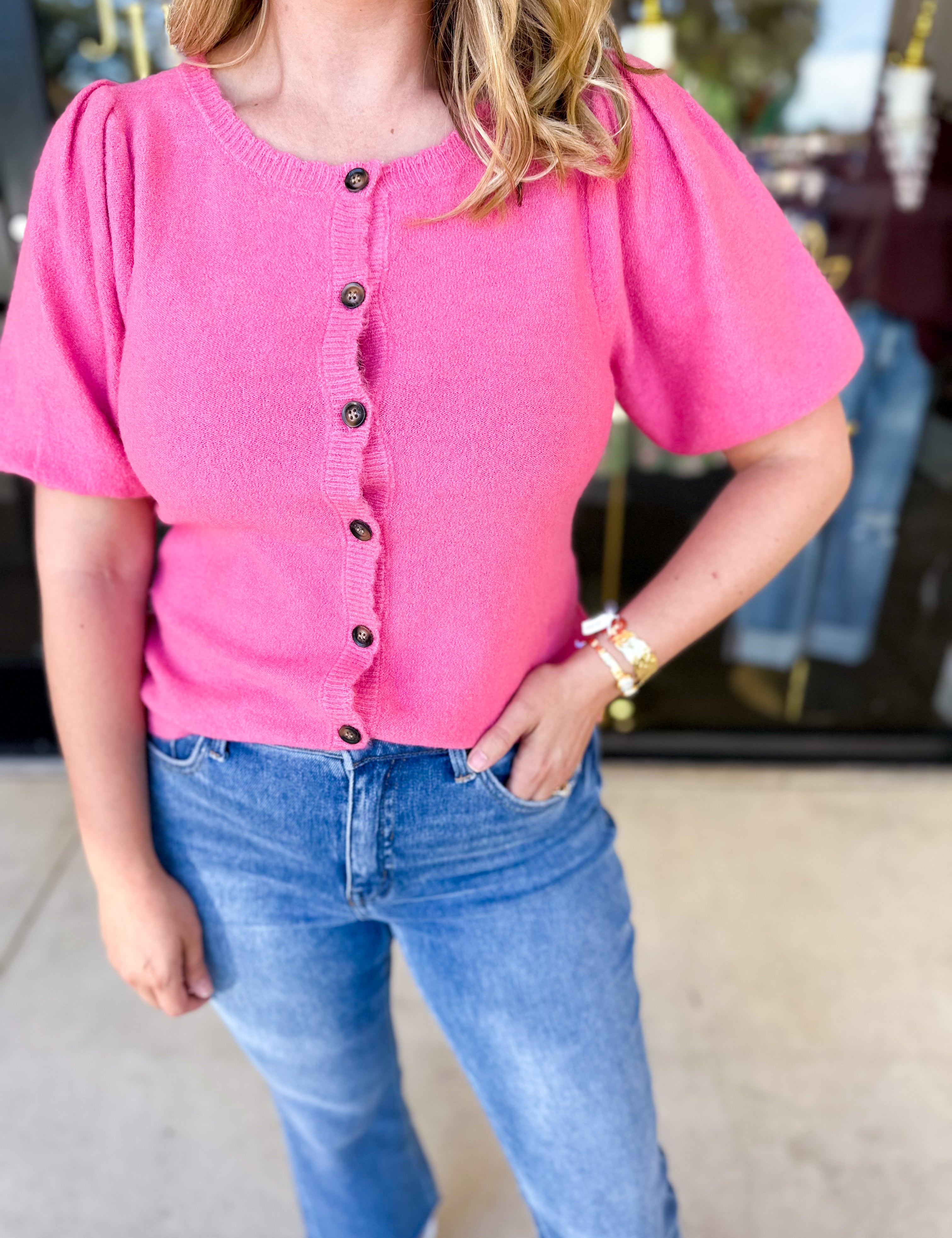 Bubblegum Pink Cardigan-230 Sweaters/Cardis-FATE-July & June Women's Fashion Boutique Located in San Antonio, Texas