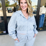 Soft Modal Hooded Jacket - Grey-300 Athleisure/Lounge-SKIES ARE BLUE-July & June Women's Fashion Boutique Located in San Antonio, Texas