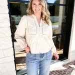 Cream Embroidered Peasant Blouse-200 Fashion Blouses-ABLE-July & June Women's Fashion Boutique Located in San Antonio, Texas