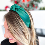 Satin Knotted Headband - Green-130 Accessories-SHIRALEAH-July & June Women's Fashion Boutique Located in San Antonio, Texas