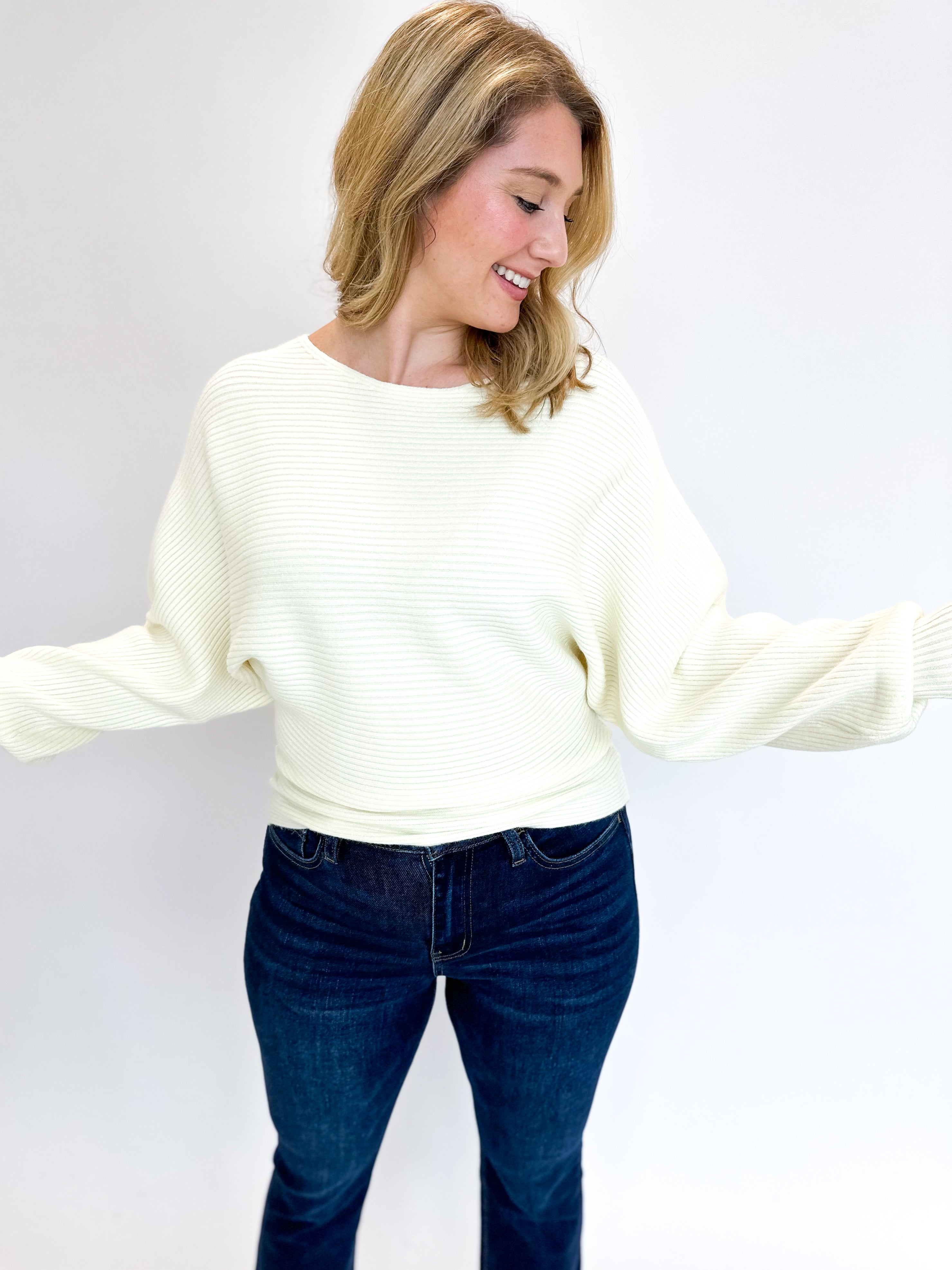 The Saturday Night Sweater Top - Ivory-230 Sweaters/Cardis-&MERCI-July & June Women's Fashion Boutique Located in San Antonio, Texas