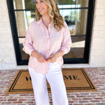Bow Detailed Blouse - Pink-200 Fashion Blouses-IN FEBRUARY-July & June Women's Fashion Boutique Located in San Antonio, Texas