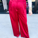 Chic Stain Trouser Pant - Red-400 Pants-SKIES ARE BLUE-July & June Women's Fashion Boutique Located in San Antonio, Texas