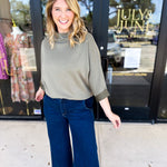 Softest Washed Olive Tee-210 Casual Blouses-FATE-July & June Women's Fashion Boutique Located in San Antonio, Texas