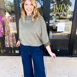 Softest Washed Olive Tee-210 Casual Blouses-FATE-July & June Women's Fashion Boutique Located in San Antonio, Texas