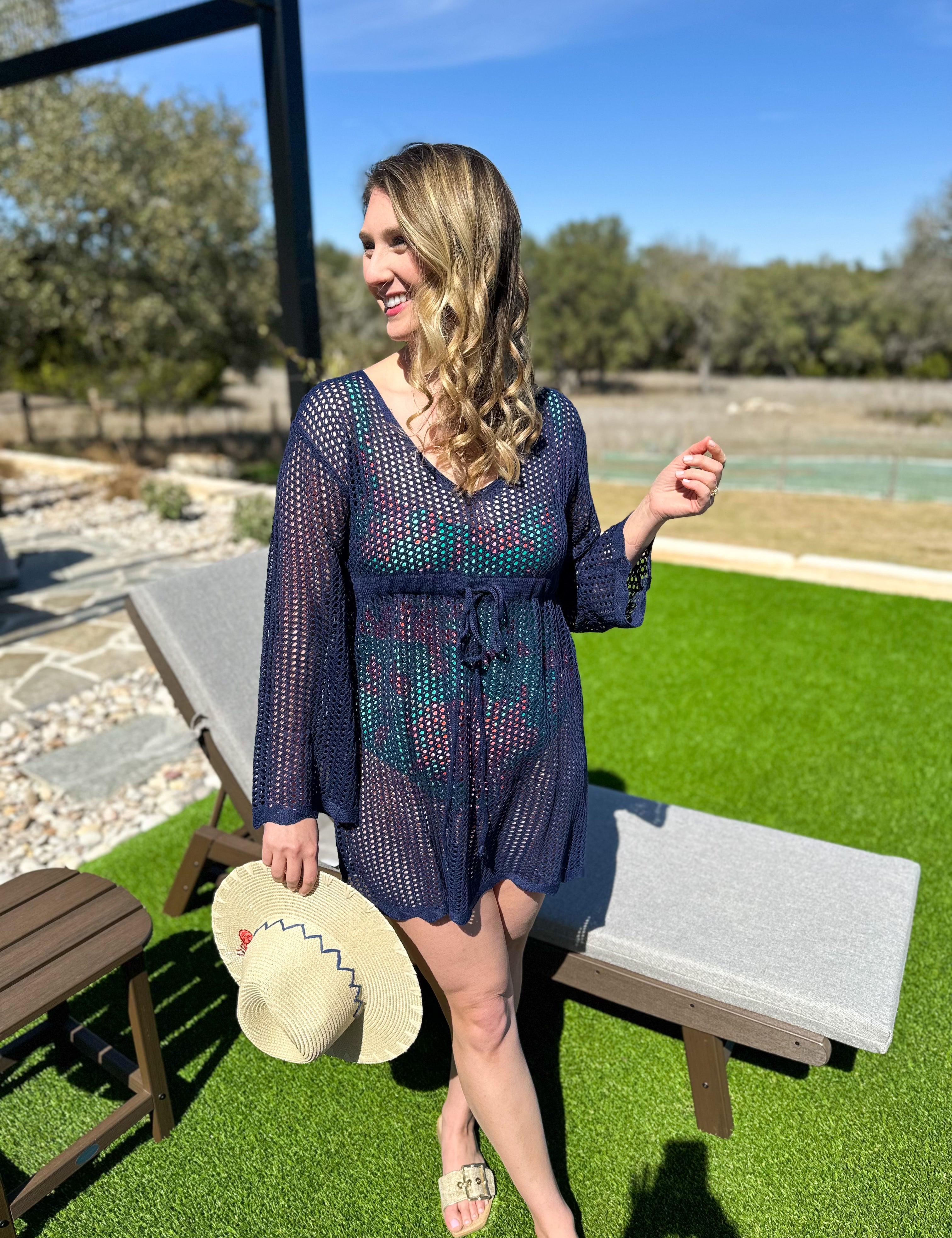 Marina Cover Up - Navy-300 Athleisure/Lounge-SHIRALEAH-July & June Women's Fashion Boutique Located in San Antonio, Texas