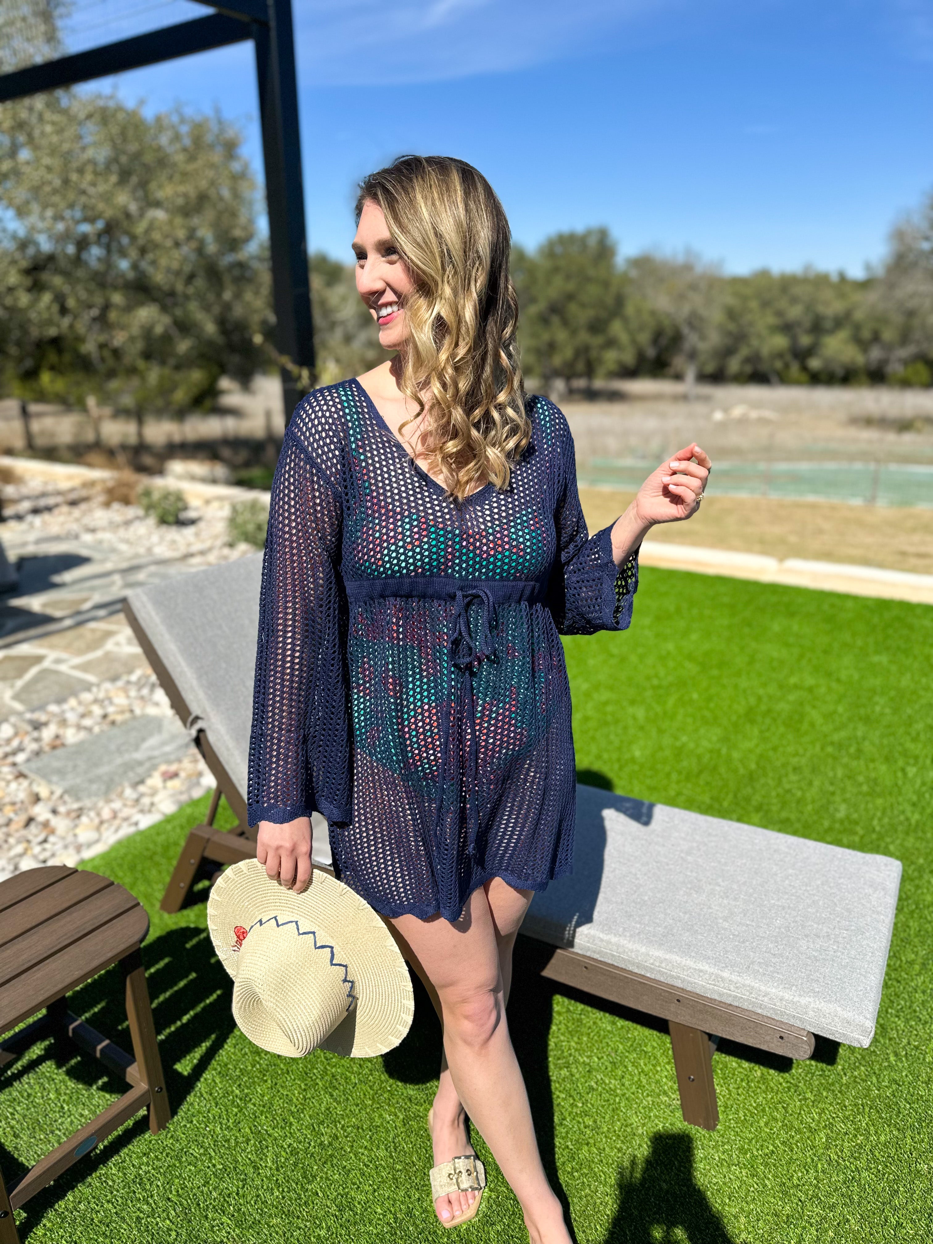 Marina Cover Up - Navy-300 Athleisure/Lounge-SHIRALEAH-July & June Women's Fashion Boutique Located in San Antonio, Texas