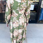 Fall Meadows Midi Dress - Olive-500 Midi-ENTRO-July & June Women's Fashion Boutique Located in San Antonio, Texas