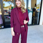 The Blair Blazer - Wine-600 Outerwear-SKIES ARE BLUE-July & June Women's Fashion Boutique Located in San Antonio, Texas