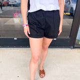 Upscale Shorts - Black-410 Shorts/Skirts-ENTRO-July & June Women's Fashion Boutique Located in San Antonio, Texas