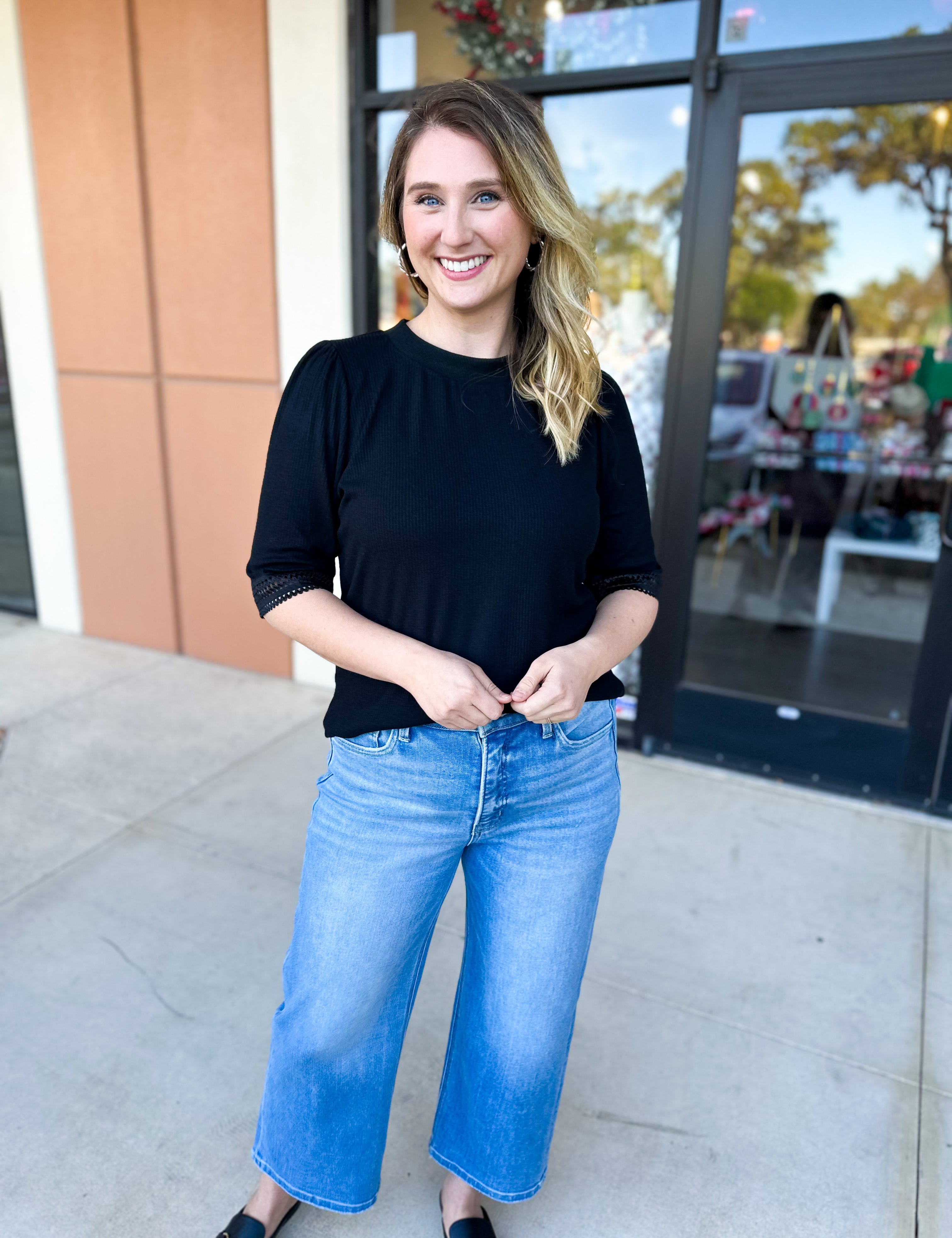 Elevated Black Comfy Tee-200 Fashion Blouses-POLOGRAM-July & June Women's Fashion Boutique Located in San Antonio, Texas