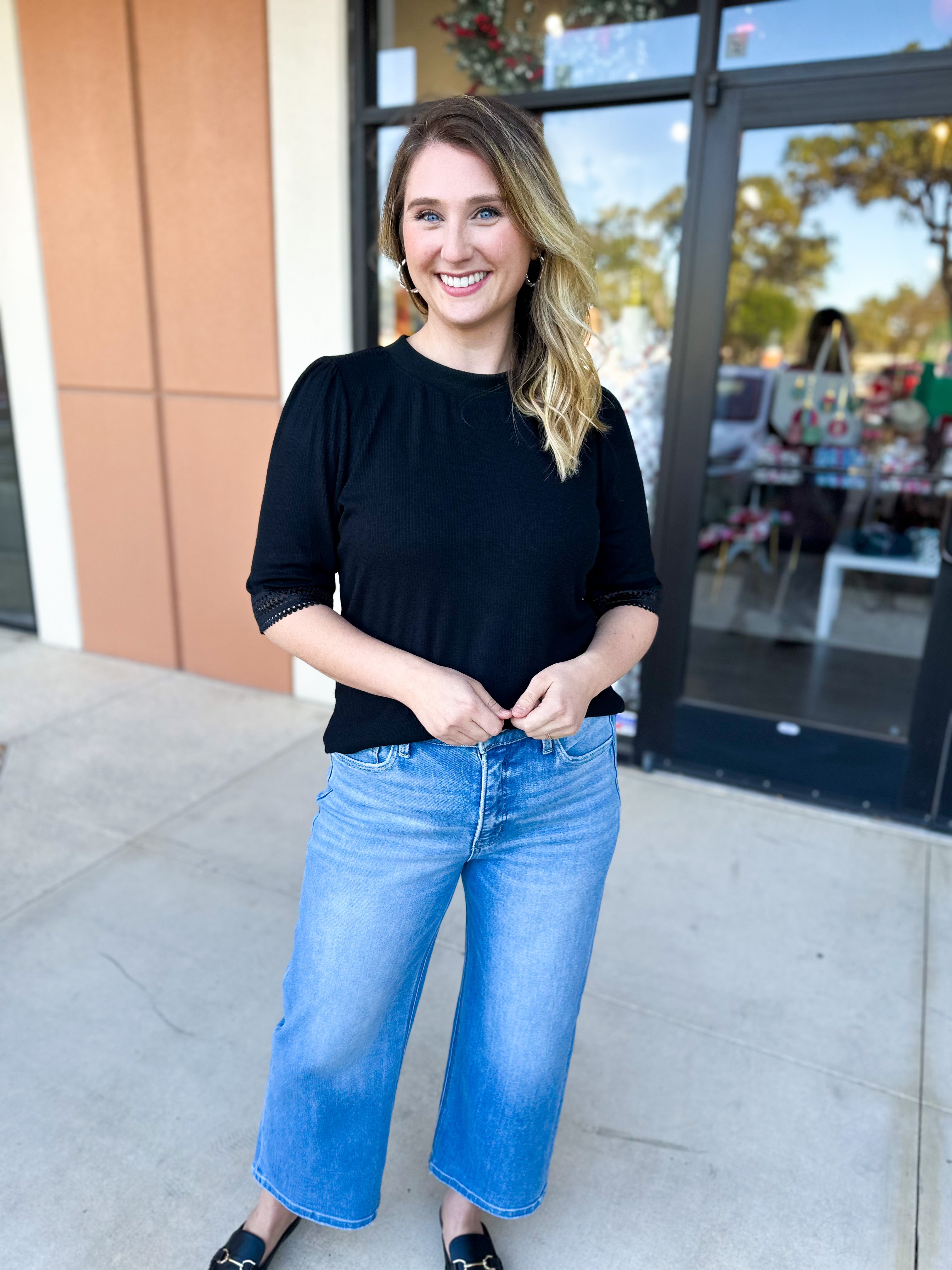 Elevated Black Comfy Tee-200 Fashion Blouses-POLOGRAM-July & June Women's Fashion Boutique Located in San Antonio, Texas