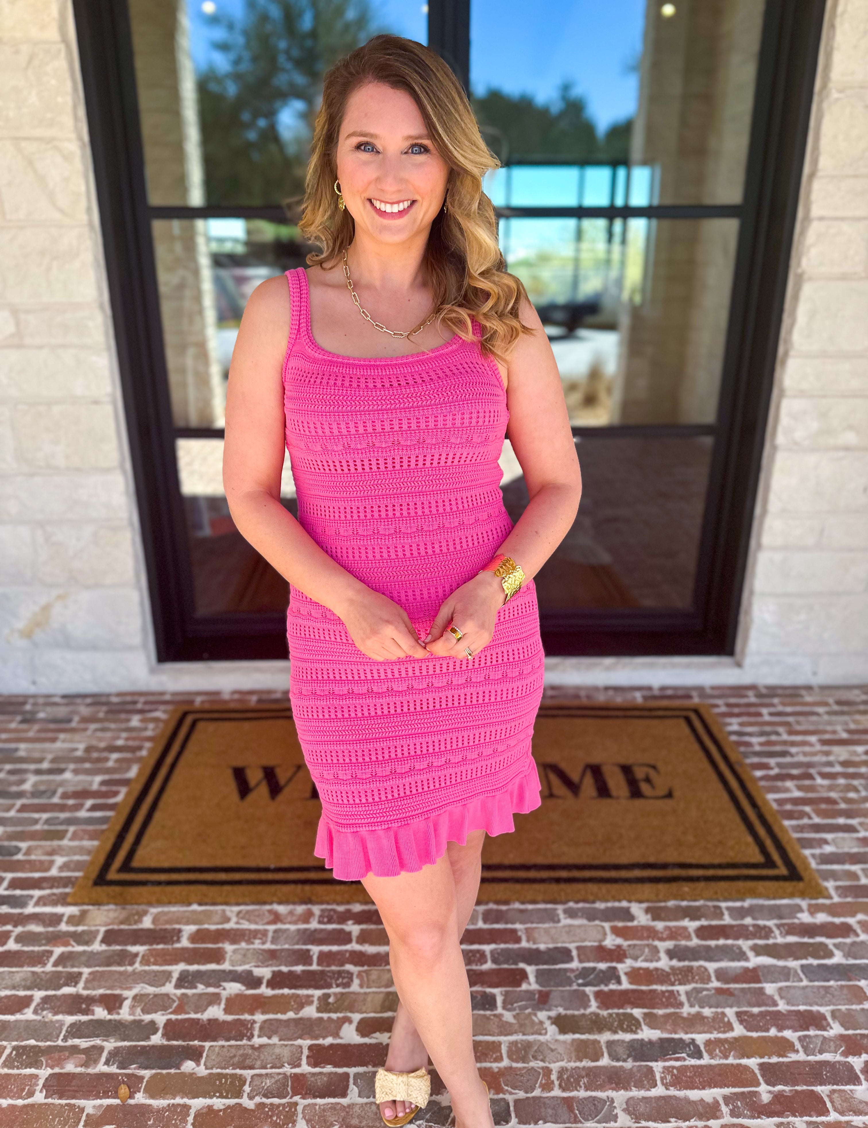 Current Air - The Cabo Mini Dress - Bubblegum Pink-510 Mini-CURRENT AIR CLOTHING-July & June Women's Fashion Boutique Located in San Antonio, Texas