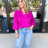 Everyday Comfy Long Sleeve - Pink-210 Casual Blouses-JODIFL-July & June Women's Fashion Boutique Located in San Antonio, Texas