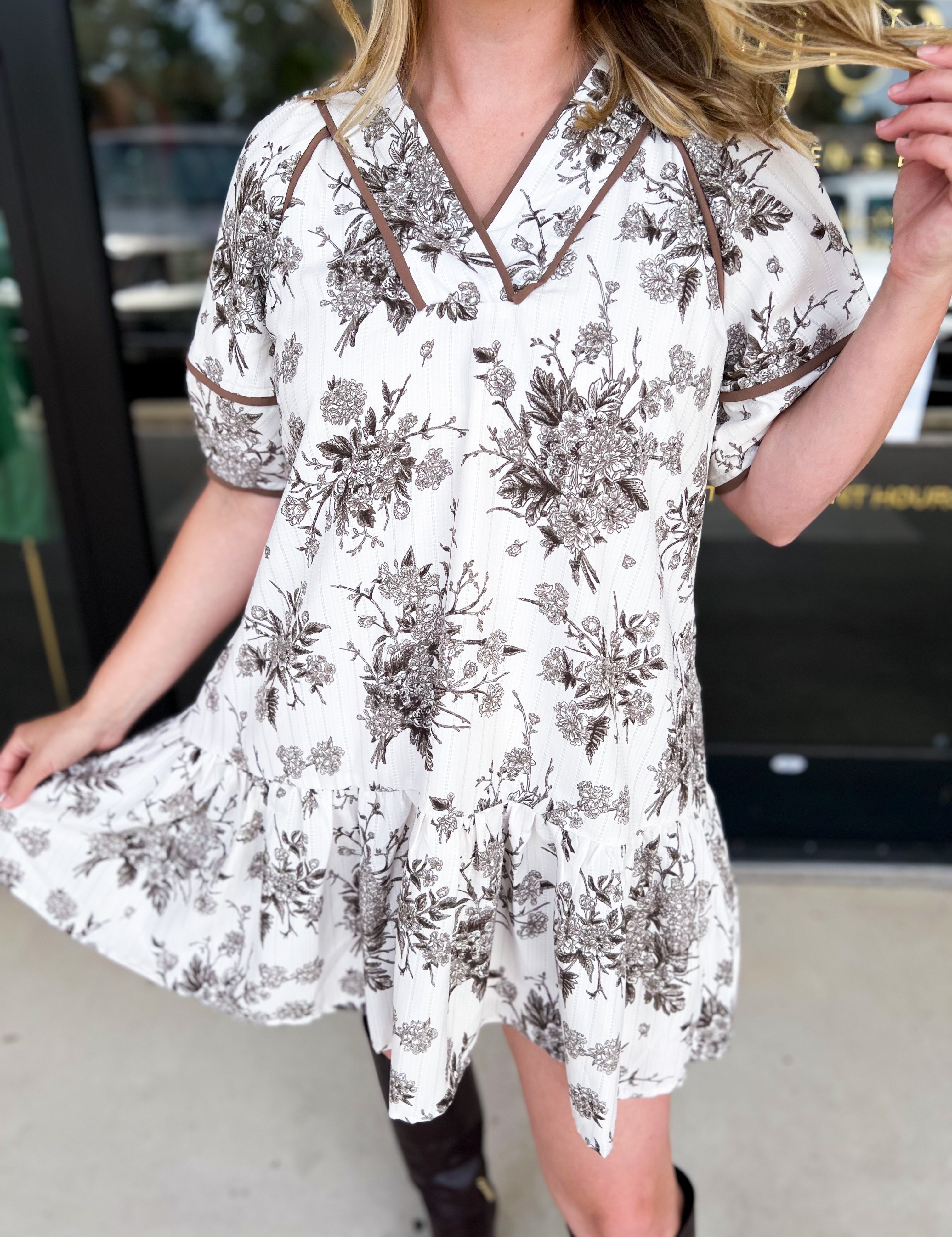 The Olivia Mini Dress - Mocha-510 Mini-ENTRO-July & June Women's Fashion Boutique Located in San Antonio, Texas