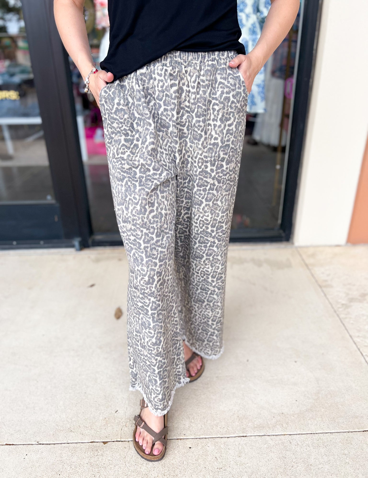 Wide Leg Cheetah Pants-400 Pants-JODIFL-July & June Women's Fashion Boutique Located in San Antonio, Texas