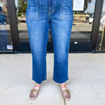 Vervet - High Rise Utility Medium Wash Jeans-400 Pants-VEVERT BY FLYING MONKEY-July & June Women's Fashion Boutique Located in San Antonio, Texas