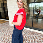 THML - Bold Flutter Sleeve Blouse-200 Fashion Blouses-THML-July & June Women's Fashion Boutique Located in San Antonio, Texas