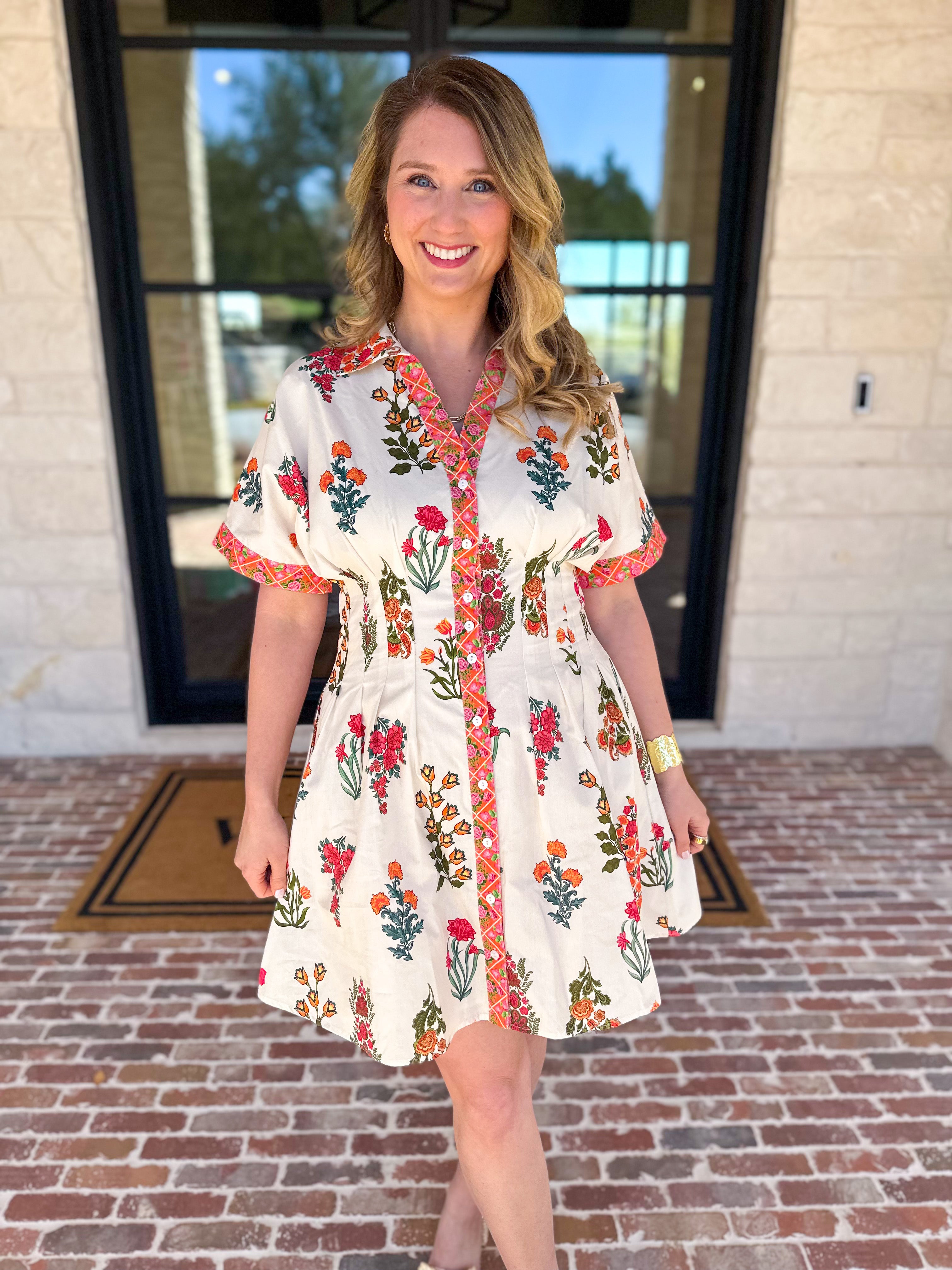 THML - The Elle Floral Mini Dress-510 Mini-THML-July & June Women's Fashion Boutique Located in San Antonio, Texas