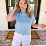 Soft Bloom Everyday Knit Top - Light Blue-230 Sweaters/Cardis-ENTRO-July & June Women's Fashion Boutique Located in San Antonio, Texas