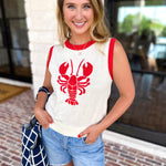 Lobster Knit Tank-230 Sweaters/Cardis-FATE-July & June Women's Fashion Boutique Located in San Antonio, Texas