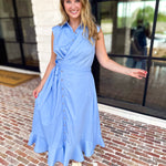 The Polished Light Blue Midi Dress-500 Midi-ENTRO-July & June Women's Fashion Boutique Located in San Antonio, Texas
