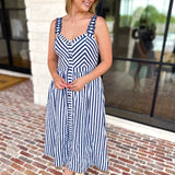 The Harbor Midi Dress - Navy-500 Midi-SKIES ARE BLUE-July & June Women's Fashion Boutique Located in San Antonio, Texas