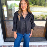 Work to Happy Hour Blouse - Black-200 Fashion Blouses-ENTRO-July & June Women's Fashion Boutique Located in San Antonio, Texas