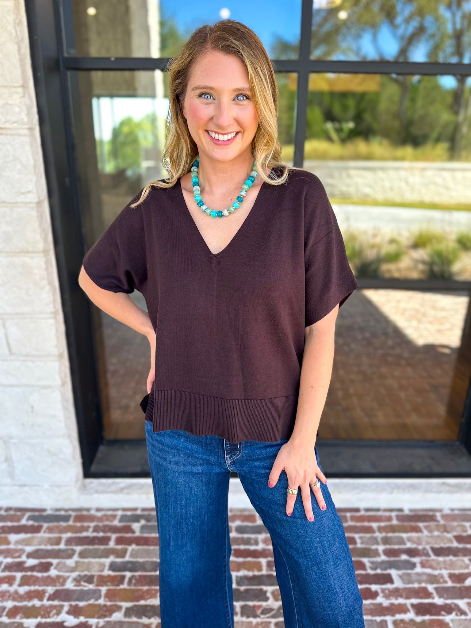 Liverpool - Simplicity Dolman Top - Java-210 Casual Blouses-LIVERPOOL JEANS COMPANY-July & June Women's Fashion Boutique Located in San Antonio, Texas
