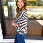 The Coffee Run Tee - Blue Mocha-210 Casual Blouses-ENTRO-July & June Women's Fashion Boutique Located in San Antonio, Texas