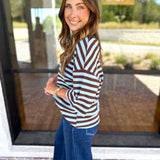 The Coffee Run Tee - Blue Mocha-210 Casual Blouses-ENTRO-July & June Women's Fashion Boutique Located in San Antonio, Texas