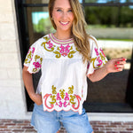 THML - Scalloped Sweetheart Blouse - Ivory-200 Fashion Blouses-THML-July & June Women's Fashion Boutique Located in San Antonio, Texas